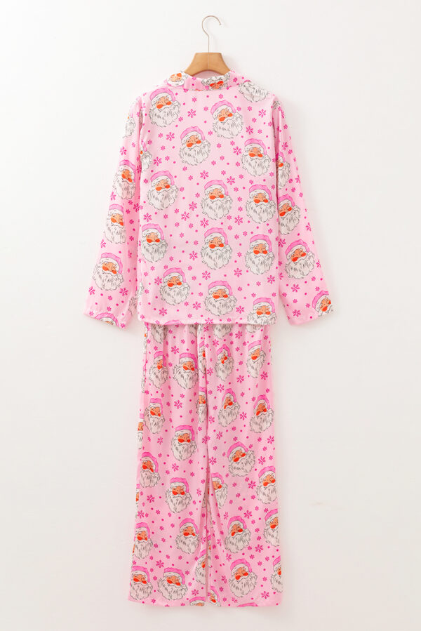 101729232-3e3da9aa4a5a1b19.jpg Pink Santa Claus Snowflake Long Sleeve Shirt Christmas Pajama Set