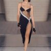 Transparent Mesh Patchwork Mesh Party Dresses
