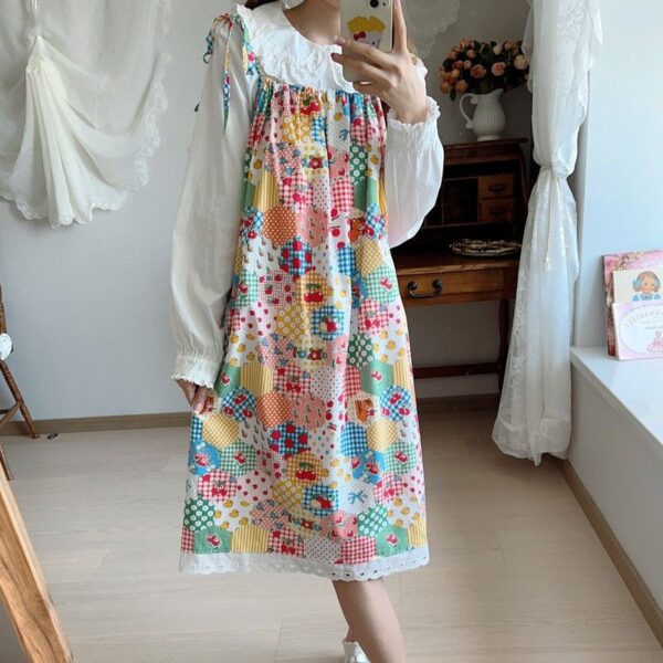 Summer Cute Youthful Unique and Stylish Patchwork Lace Long Dress