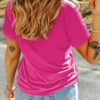Rose Red Glitter he is risen Cross Printed Crewneck Tee