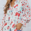 Blue Cakewalk Floral Smocked Blouse