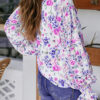 Blue Cakewalk Floral Smocked Blouse