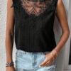 Apricot Guipure Lace Crochet Keyhole Back Tank Top
