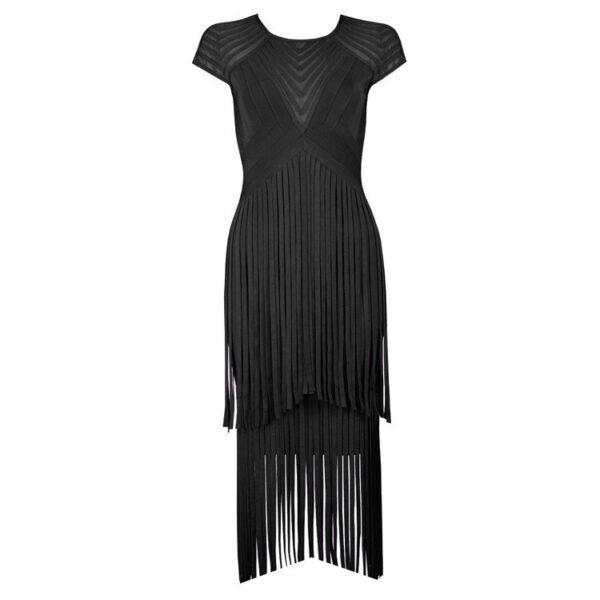 Backless fringe dress red sleeveless luxury bandage skirt hip-covering skirt
