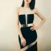 backless mesh transparent bandage dress