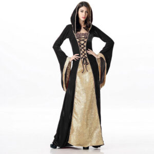 Halloween Costume European Medieval Royal Court Vintage Queen Cosplay Masquerade Party Dress