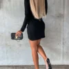New hot stamping fashionable long sleeved dress casual party high neck dress