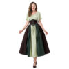 567616383 Patchwork Flutter Sleeves Princess Style Formal Gown Puffy Dress