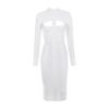 Long Sleeve Hollow Out Club Evening Party Midi Dress