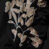 Black Floral Print Frilled Collar Short Puff Sleeve Maxi Dress