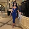 Bandage skirt manufacturer pit fabric hollow low-cut dress