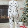 White Bows Print Two Piece Sleepwear