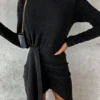 New hot stamping fashionable long sleeved dress casual party high neck dress