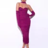 Mesh splicing bandage and suspender fashionable women's dress