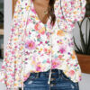 Blue Cakewalk Floral Smocked Blouse
