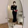 Elegant Lace Sexy Formal Black Dress