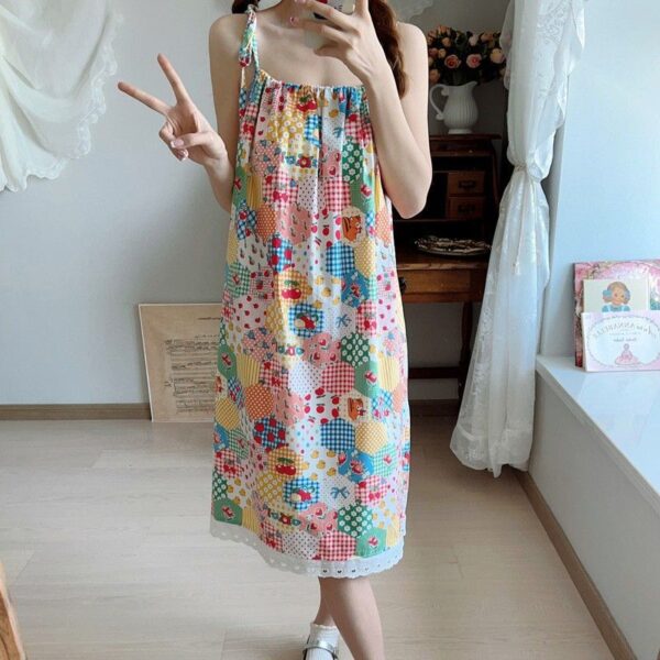 Summer Cute Youthful Unique and Stylish Patchwork Lace Long Dress