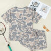 Multicolour Camouflage Loose Tee Drawstring Shorts 2pcs Outfit