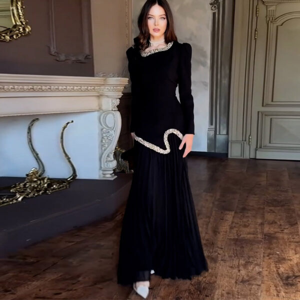 Temperament niche pleated party sequin dress
