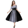 567616387 Patchwork Flutter Sleeves Princess Style Formal Gown Puffy Dress