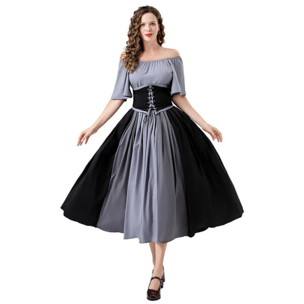 567616387 Patchwork Flutter Sleeves Princess Style Formal Gown Puffy Dress