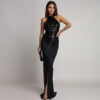 Fashion Women's Sexy Fitted Sequin Velvet Split Dress