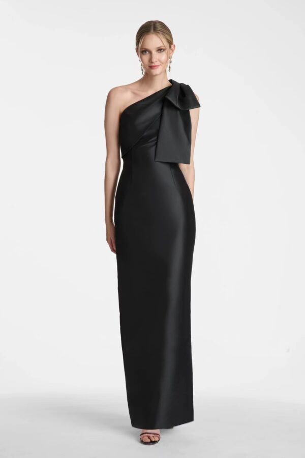 571138669 Bow tie single shoulder bandage dres