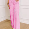 Pink Acid Wash High Waist Uneven Raw Hem Shift Jeans