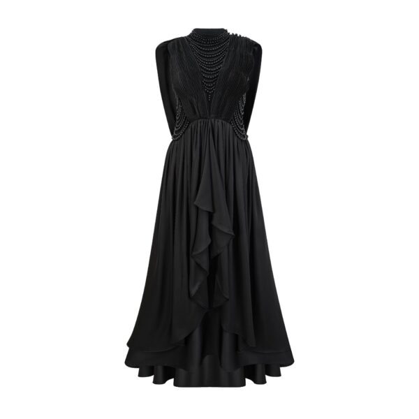 Beading High Waist Irregular Long Skirt for Banquet Evening Party Dress