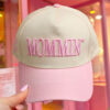 Pink MOMMIN Embroidered Color Block Baseball Cap