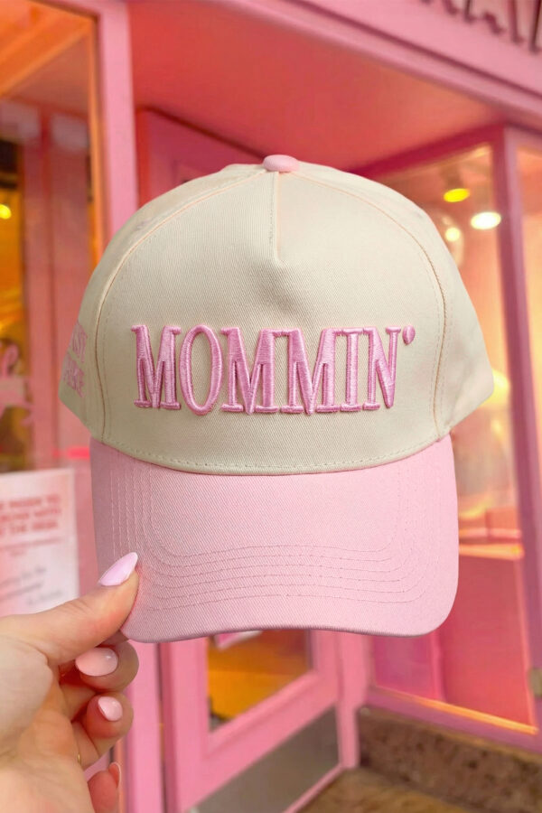 Pink MOMMIN Embroidered Color Block Baseball Cap