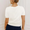 White Wild West Horse Head Printed Short Sleeve Sweater