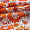 Orange Floral Print Sleeveless Smocked Shift Jumpsuit