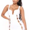 Bandage skirt manufacturer pit fabric hollow low-cut dress