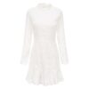 Elegant White Lace Embroidery Mini Party Dress
