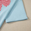 Beau Blue Plus Size Patriotic Bow Patchwork Graphic T-Shirt