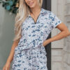Multicolour Abstract Patterned Polo Collar T Shirt and Shorts Set