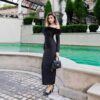 Sexy One Word Hairy Neck Hip Wrapping Dress