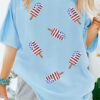 Light Blue Patriotic Sequin Popsicle T Shirt