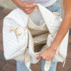White Rhombus Textured Waterproof Travel Duffel Bag