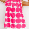 Blue Polka Dot Print Frilled Round Neck Shift Tank Top
