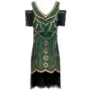 571134959 Gatsby Vintage Evening Dress 1920s Theme Party Sequin Fringe Dress