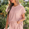 Pink Polka Dot Print Short Set
