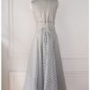 Striped High Waist Party Evening Dress