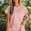 Pink Polka Dot Print Short Set