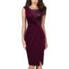 European and American Sleeveless Sequin Splicing Slim Slit Party Dress