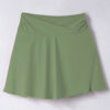 Green Criss Cross Waist Flared Swim Skirt