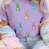 Wisteria Sequin Easter Bunny Patched Tee