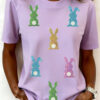 Wisteria Sequin Easter Bunny Patched Tee