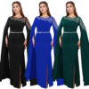 Cape sleeve evening gown dress